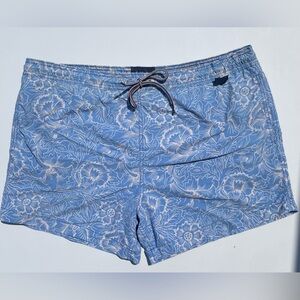Paul Smith blue white floral board shorts, size large